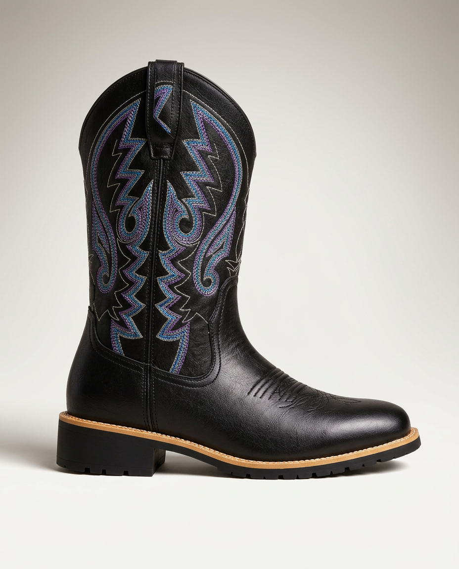 Cassidy | Embroidered Western Leather Cowboy Boots
