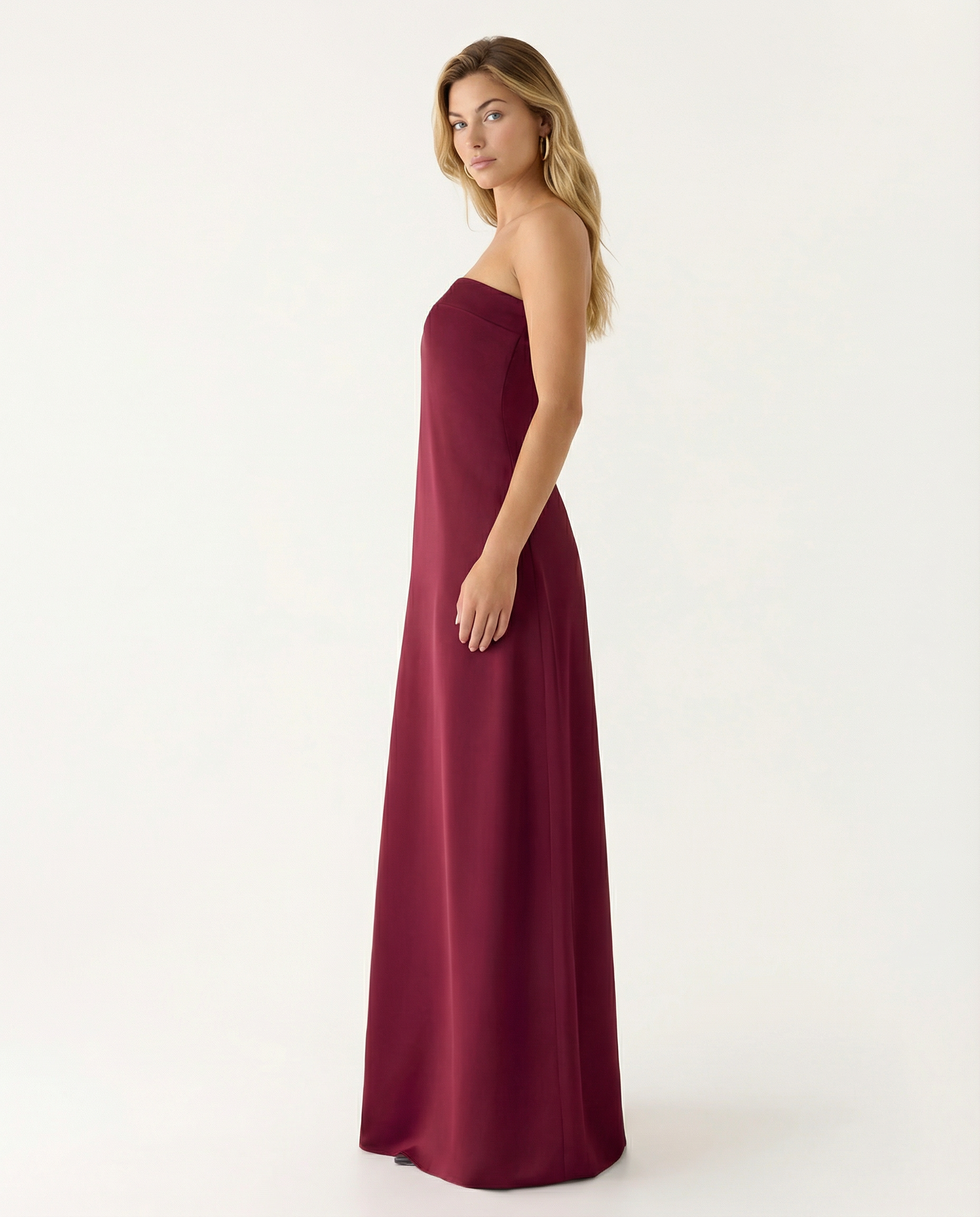 Nita | Strapless Maxi Dress with Ruched Back