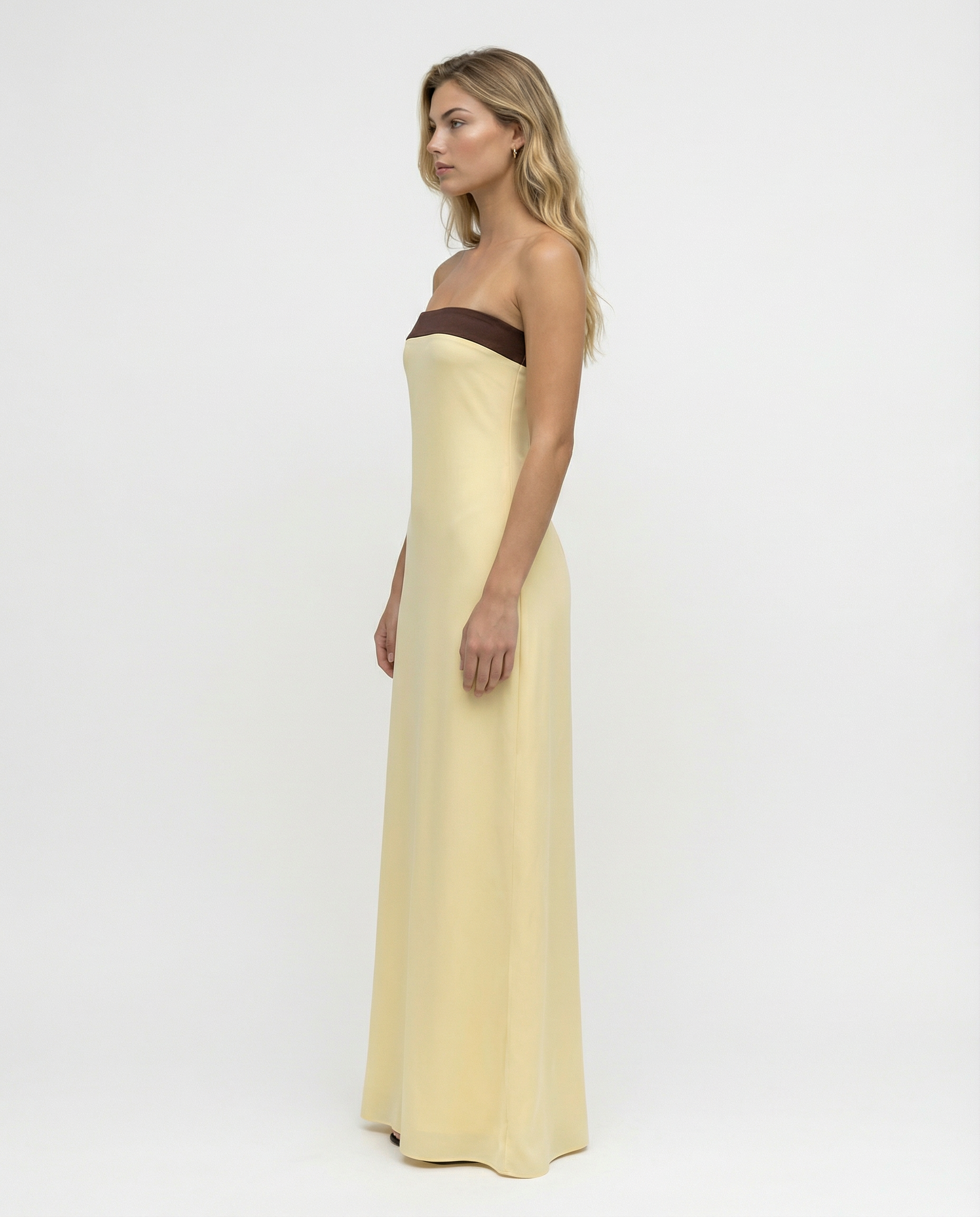 Nita | Strapless Maxi Dress with Ruched Back