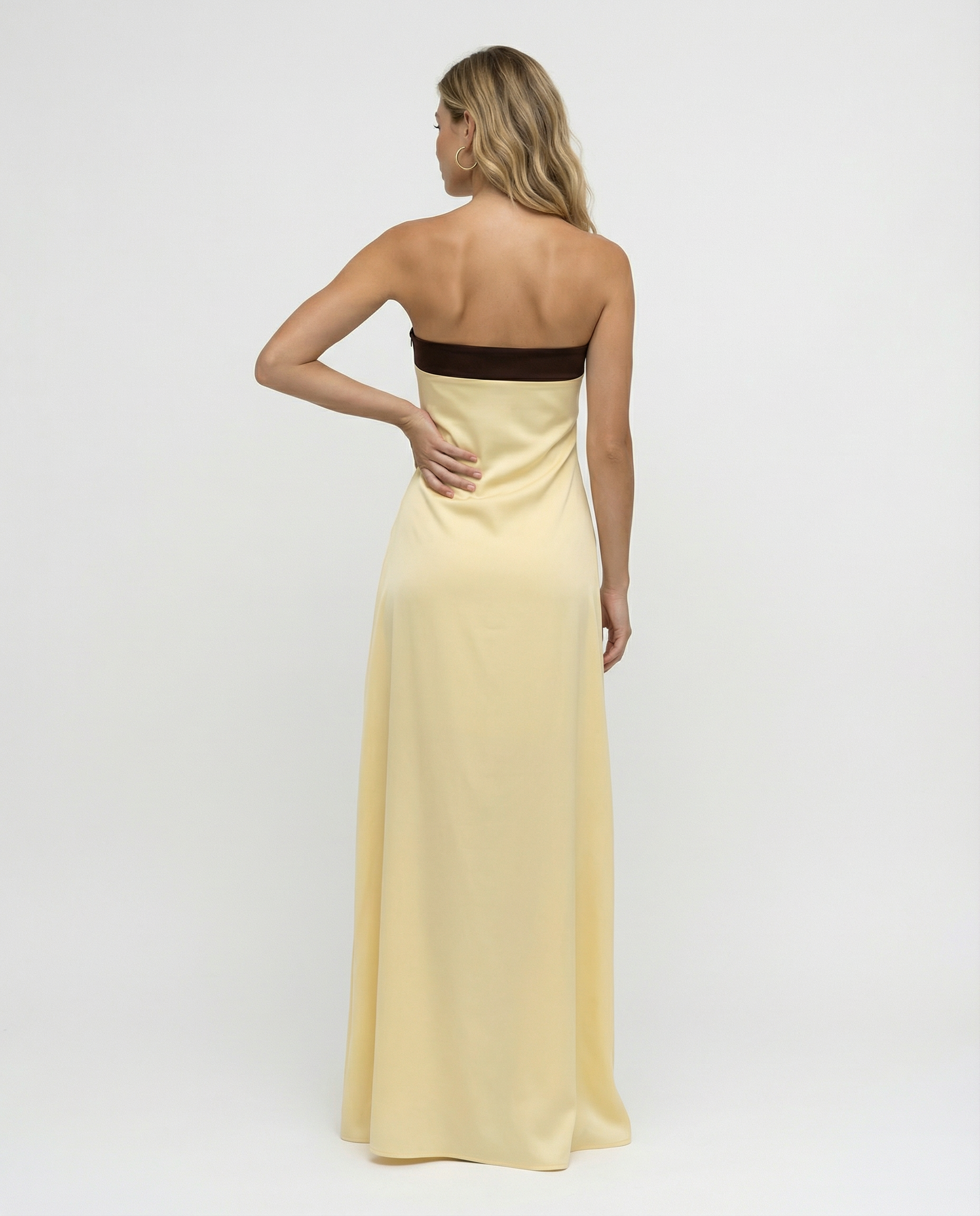 Nita | Strapless Maxi Dress with Ruched Back