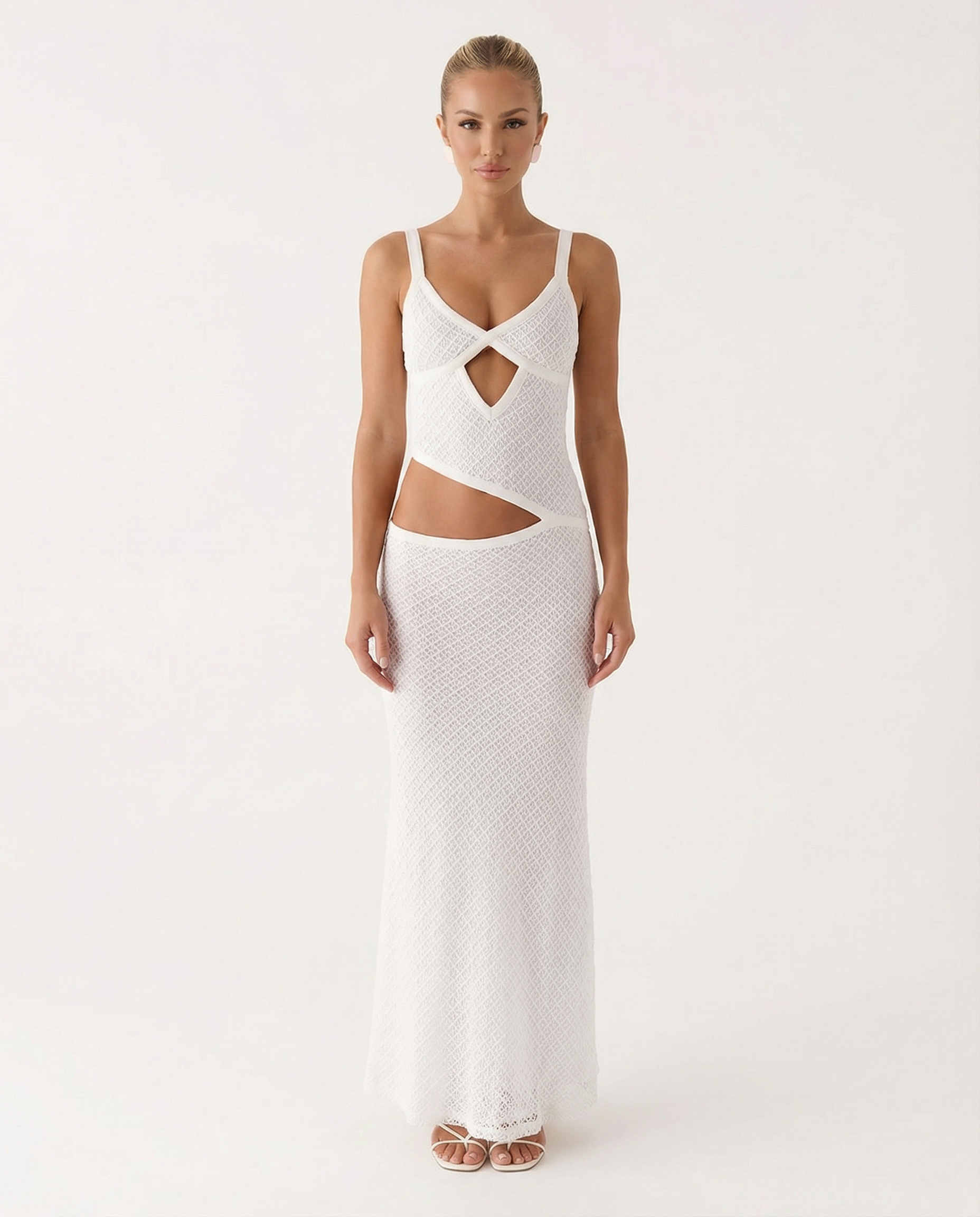 Erica | Bodycon Maxi Dress with Ruched Cut-Out Detail