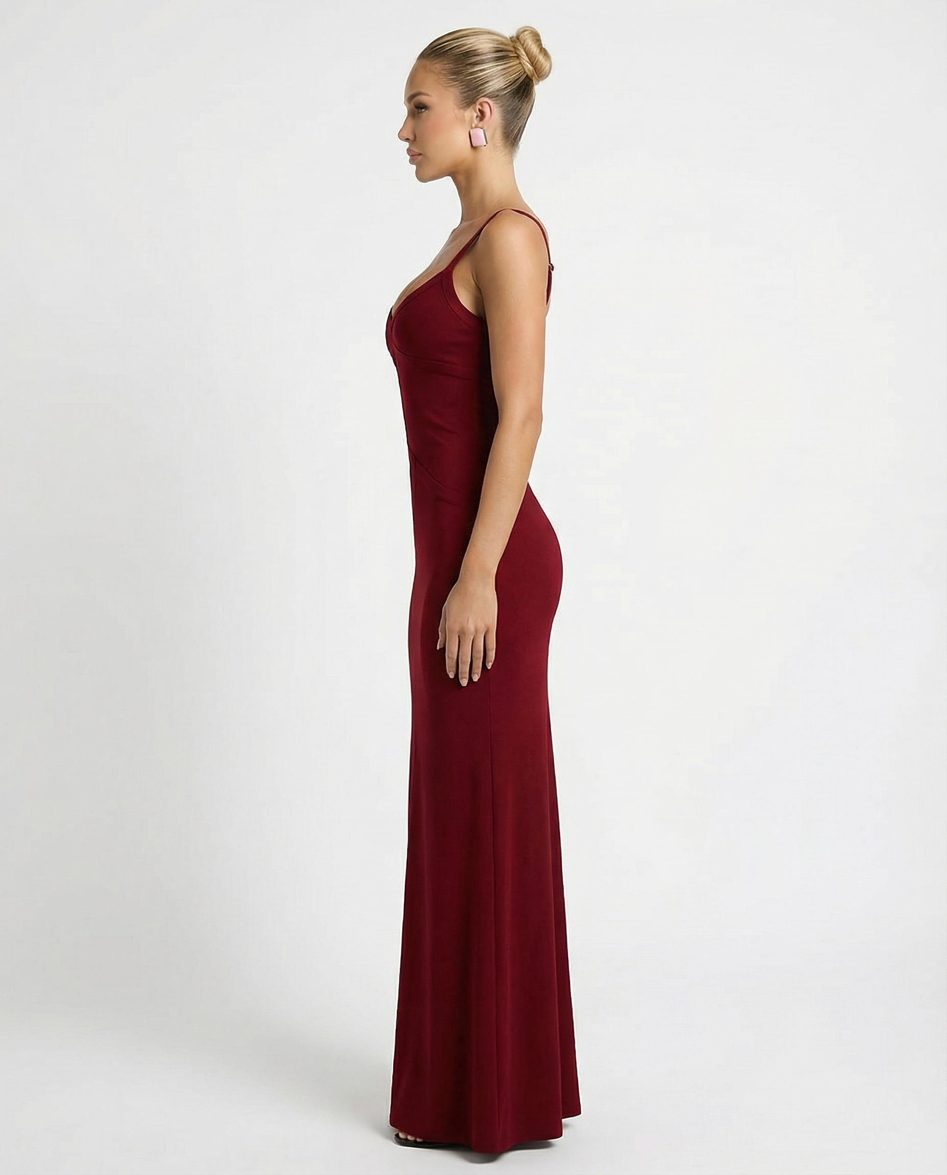 Erica | Bodycon Maxi Dress with Ruched Cut-Out Detail