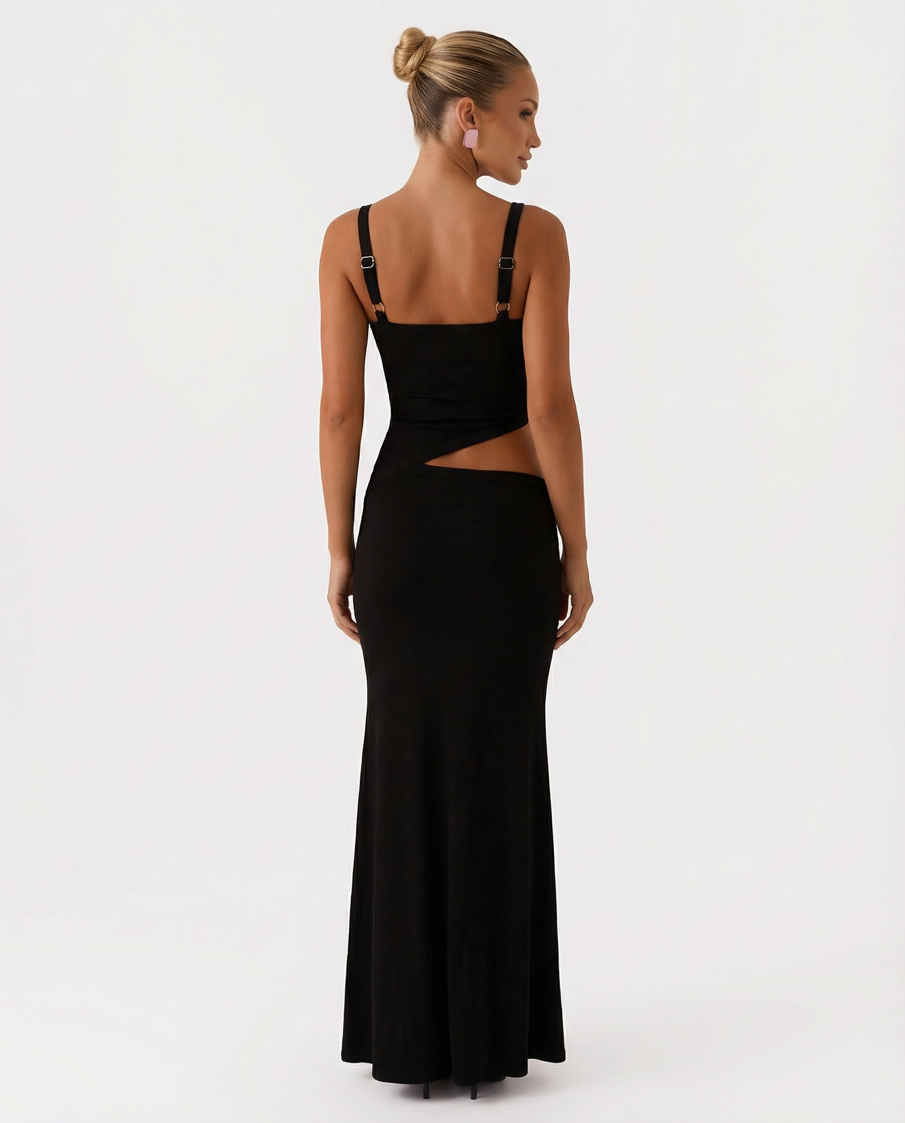 Erica | Bodycon Maxi Dress with Ruched Cut-Out Detail