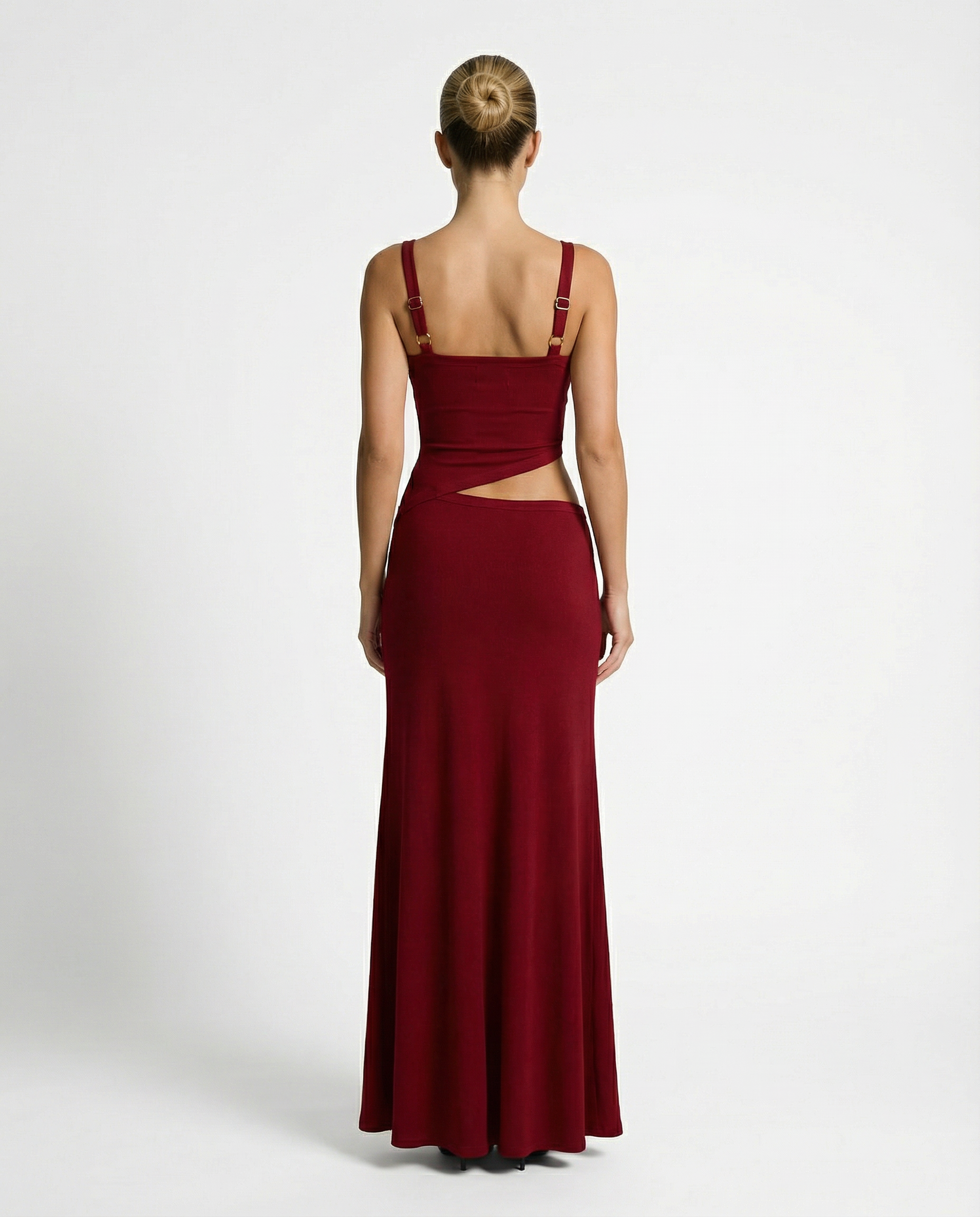Erica | Bodycon Maxi Dress with Ruched Cut-Out Detail