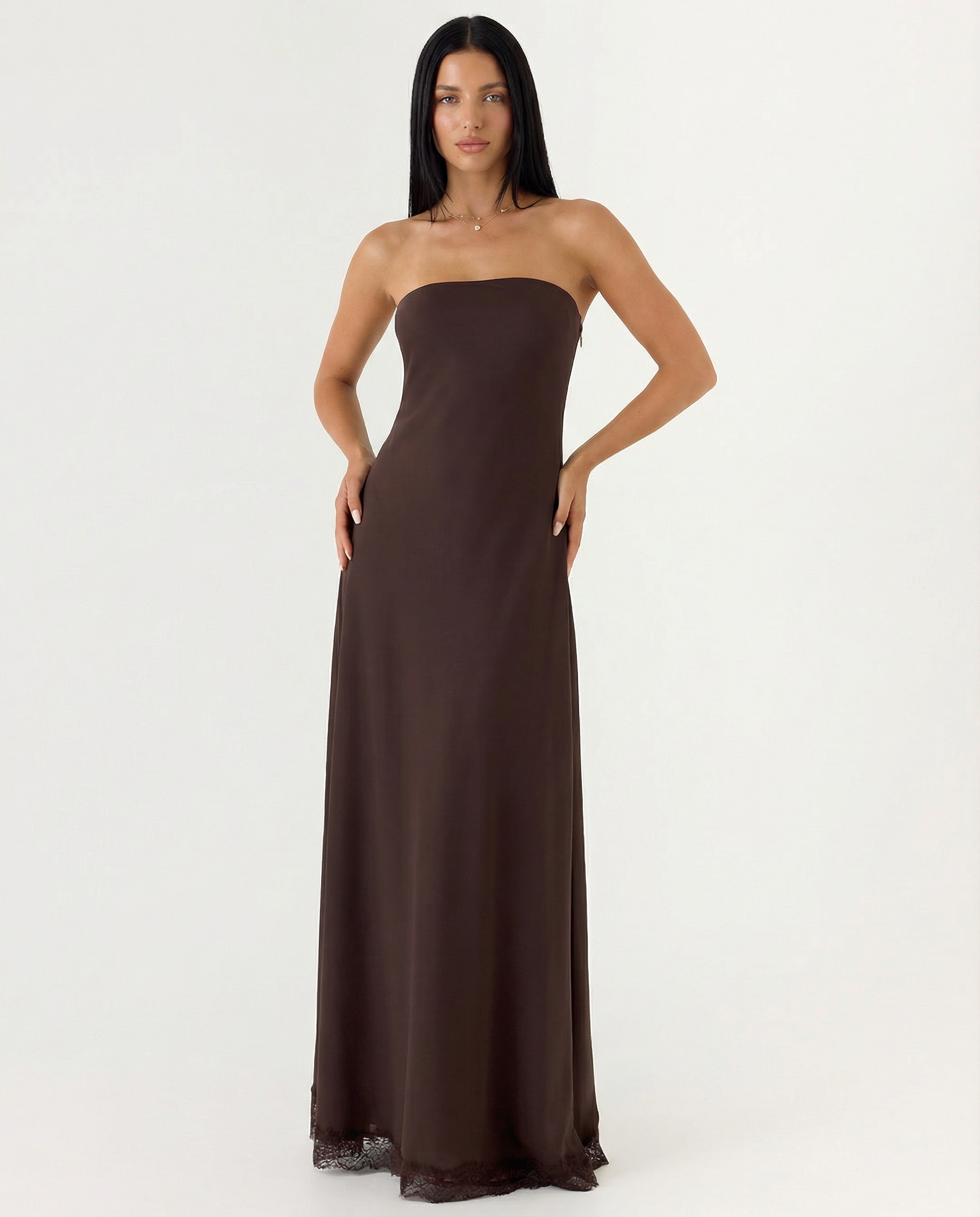 Paulette | Strapless Bias Cut Maxi Dress