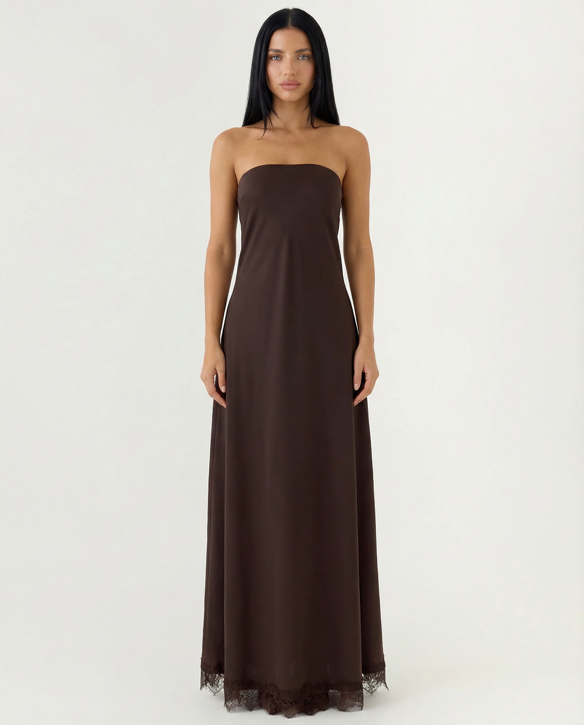 Paulette | Strapless Bias Cut Maxi Dress