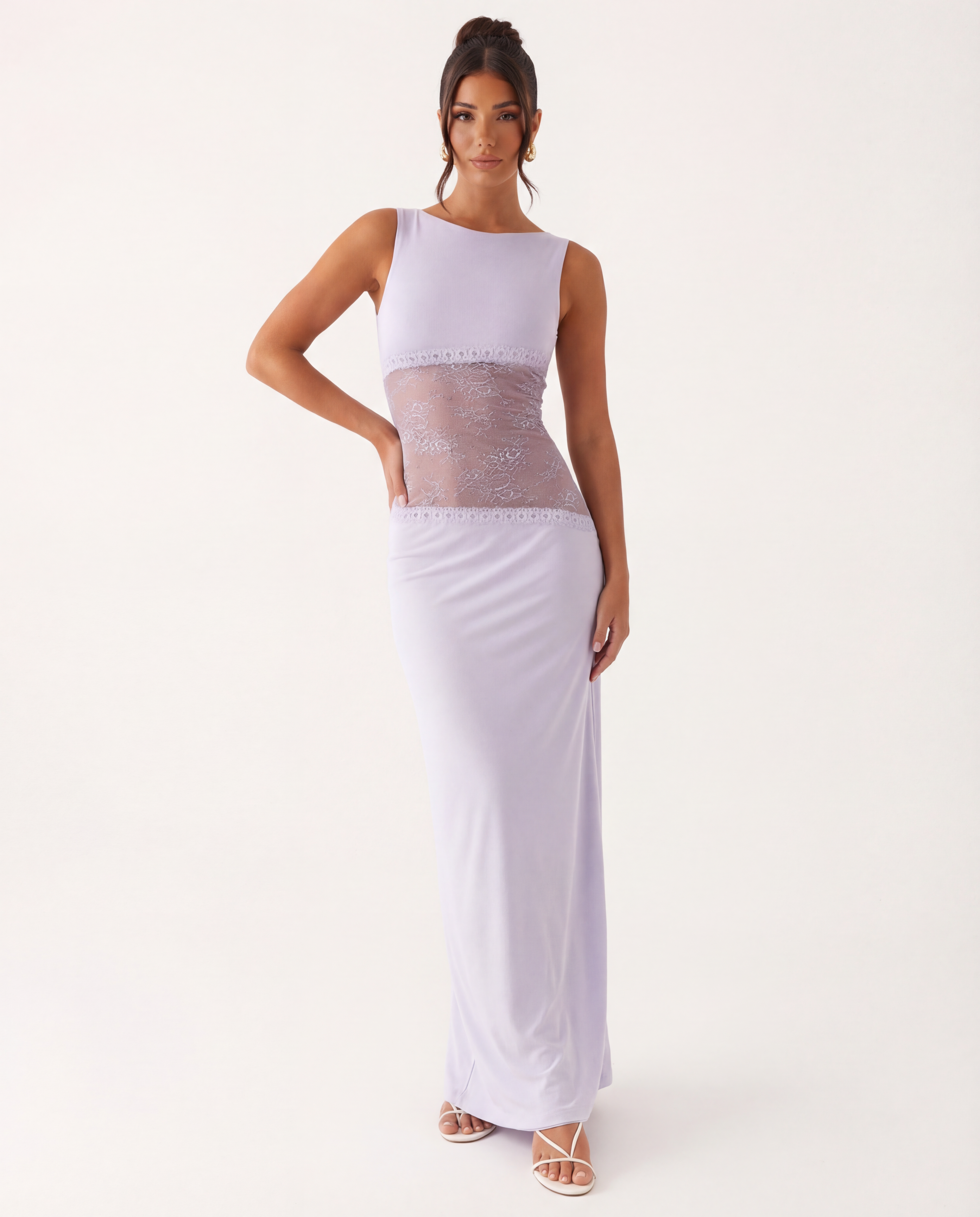 Marta | Lace Waist Open Back Maxi Dress