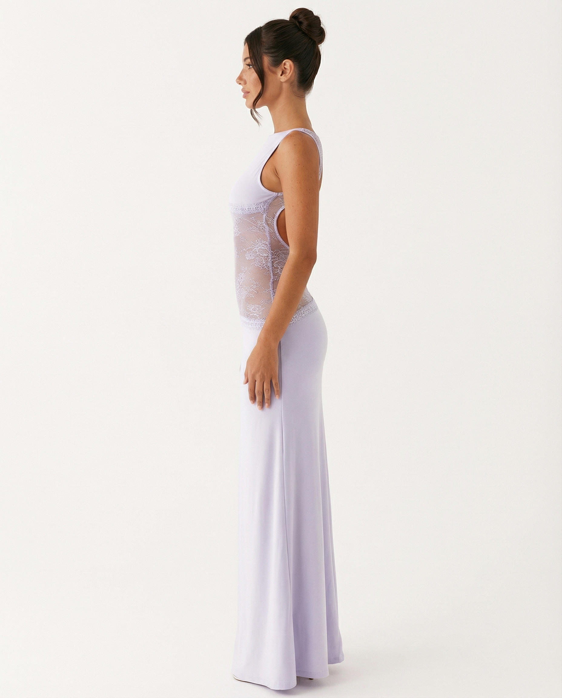 Marta | Lace Waist Open Back Maxi Dress