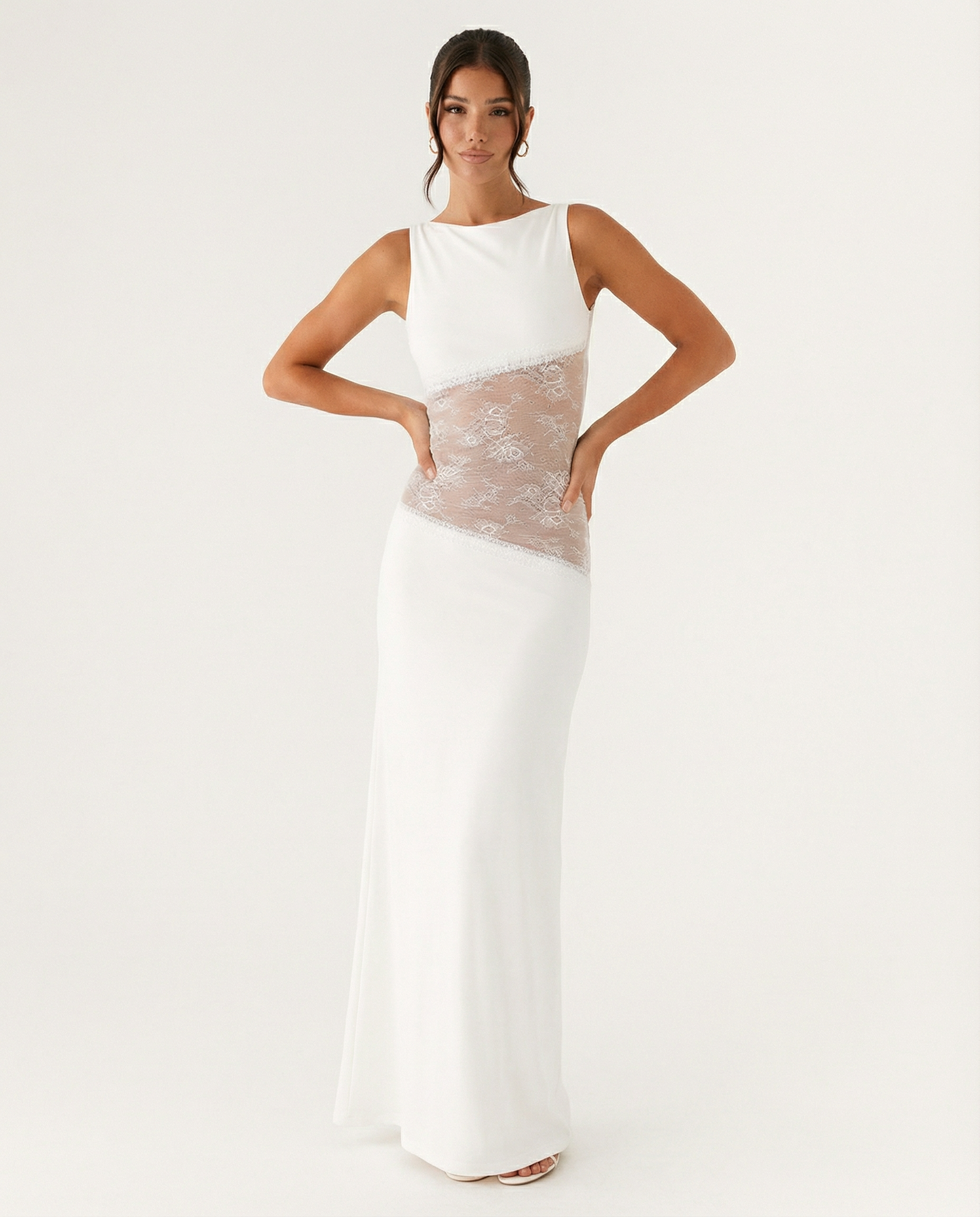 Marta | Lace Waist Open Back Maxi Dress