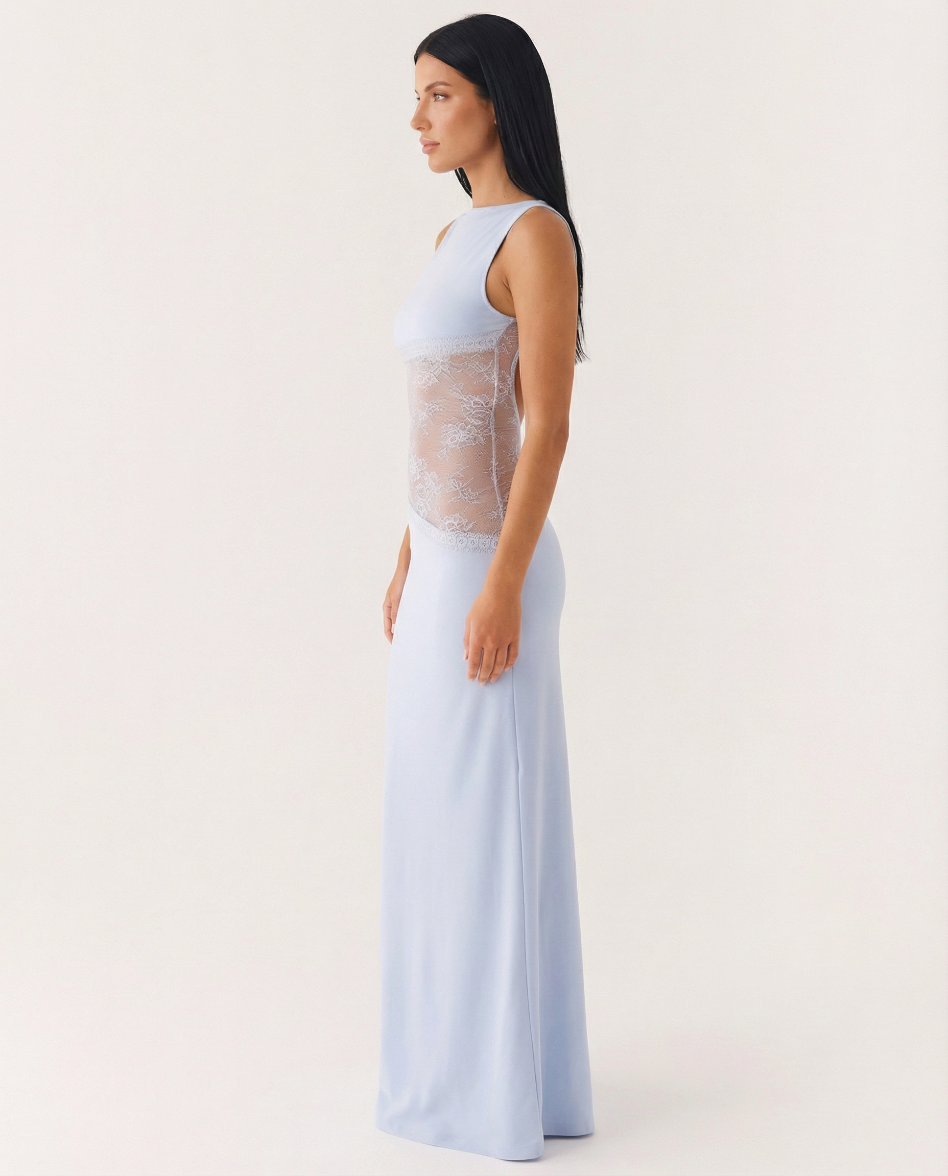 Marta | Lace Waist Open Back Maxi Dress