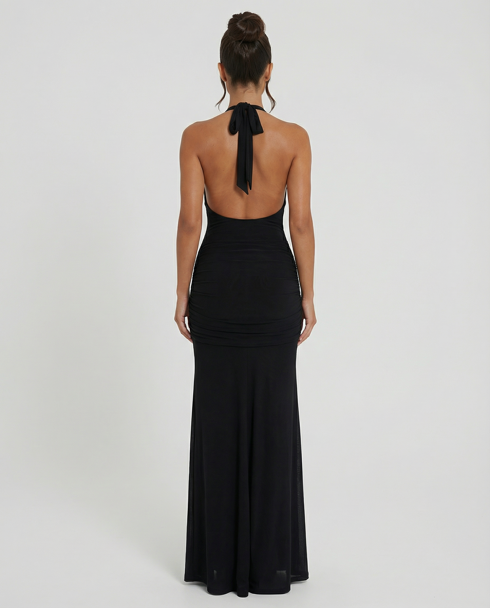 Gwen | Halter Maxi Dress with Hardware Detail and Ruching