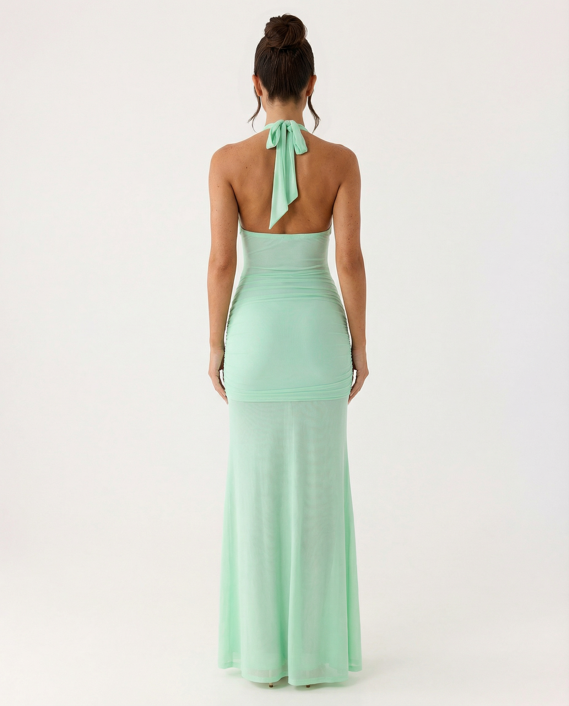 Gwen | Halter Maxi Dress with Hardware Detail and Ruching