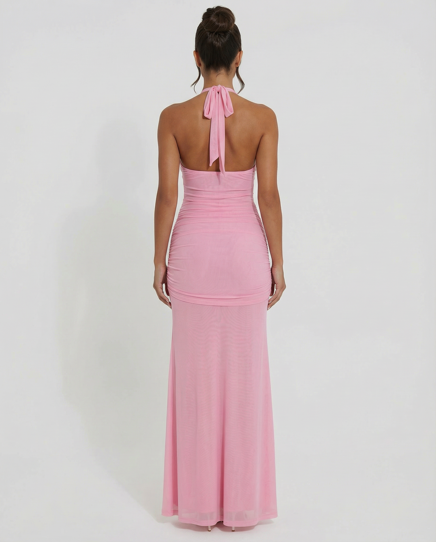 Gwen | Halter Maxi Dress with Hardware Detail and Ruching