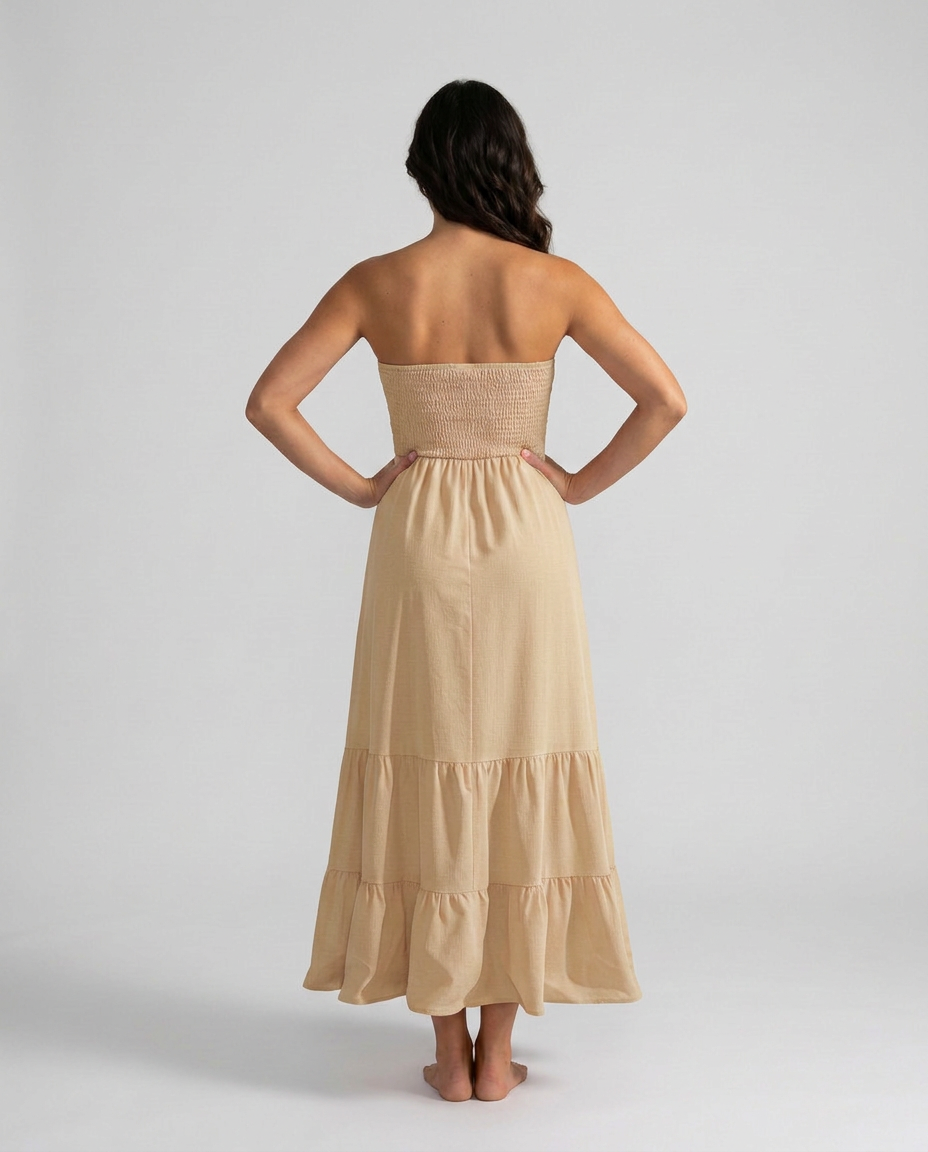 Harlow | Strapless Ruched Maxi Dress