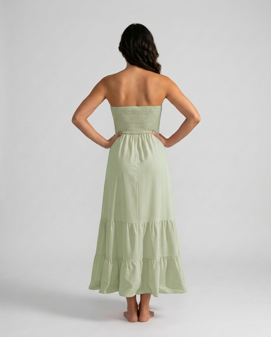 Harlow | Strapless Ruched Maxi Dress