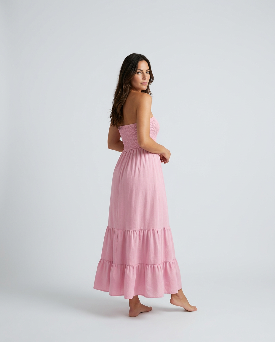 Harlow | Strapless Ruched Maxi Dress