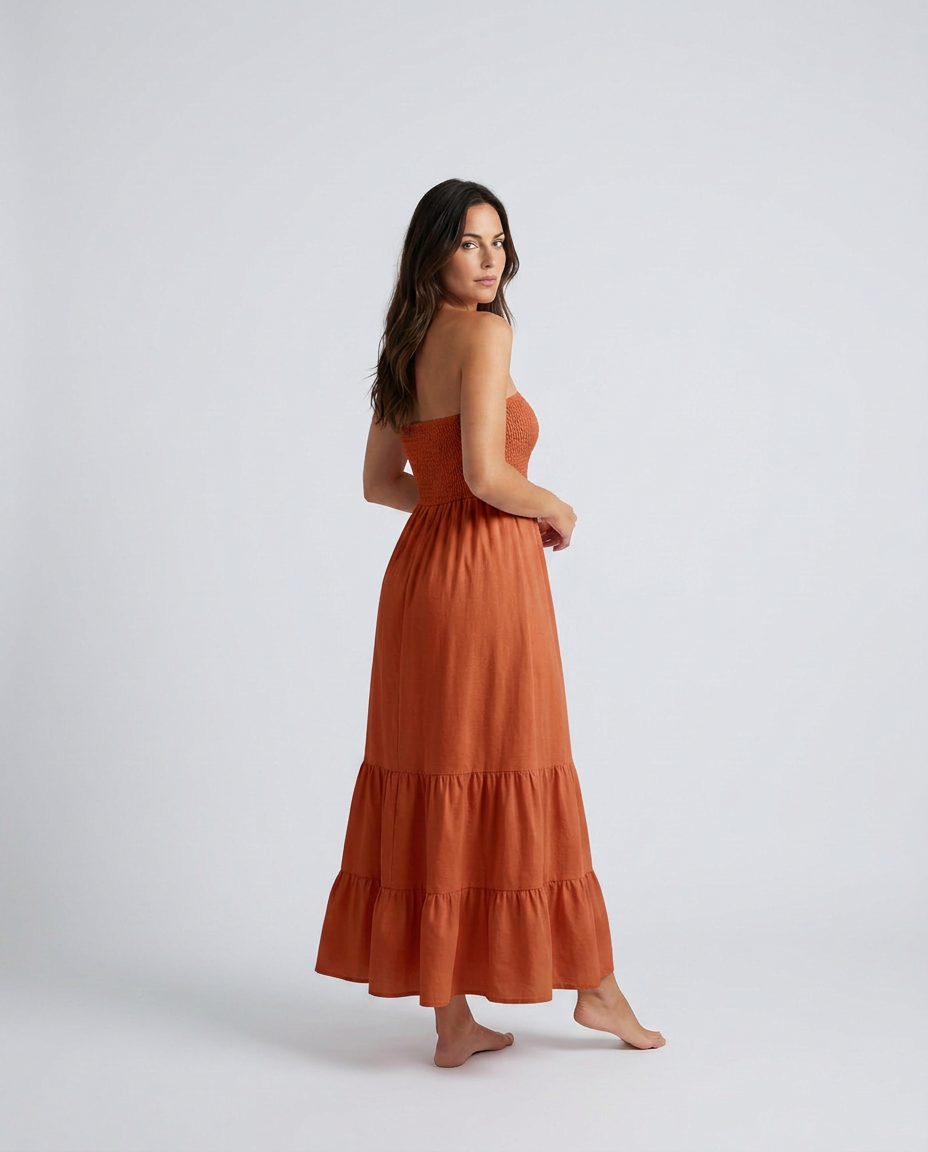 Harlow | Strapless Ruched Maxi Dress