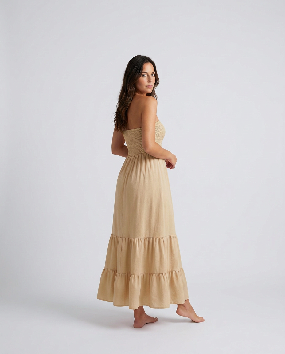 Harlow | Strapless Ruched Maxi Dress