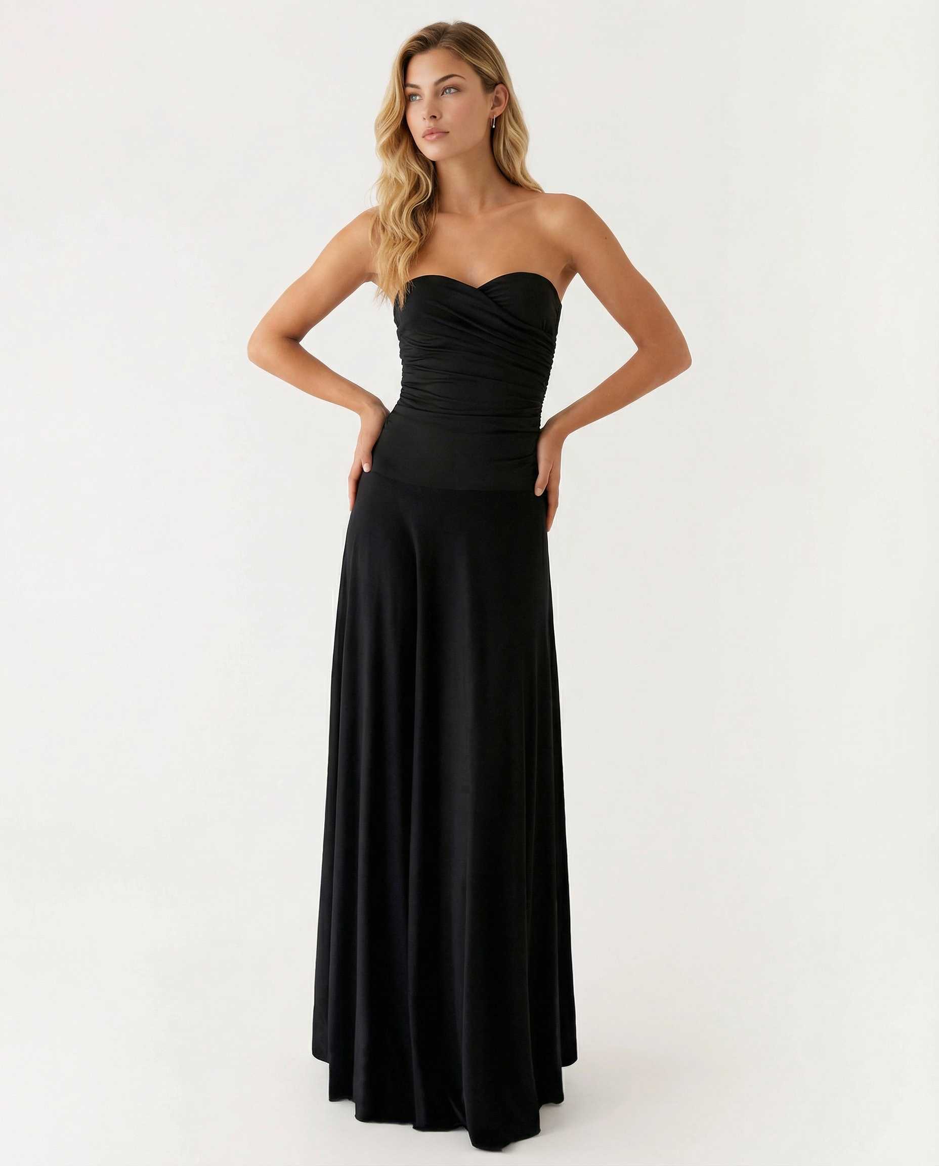 Carol | Strapless Ruched Bodycon Maxi Dress
