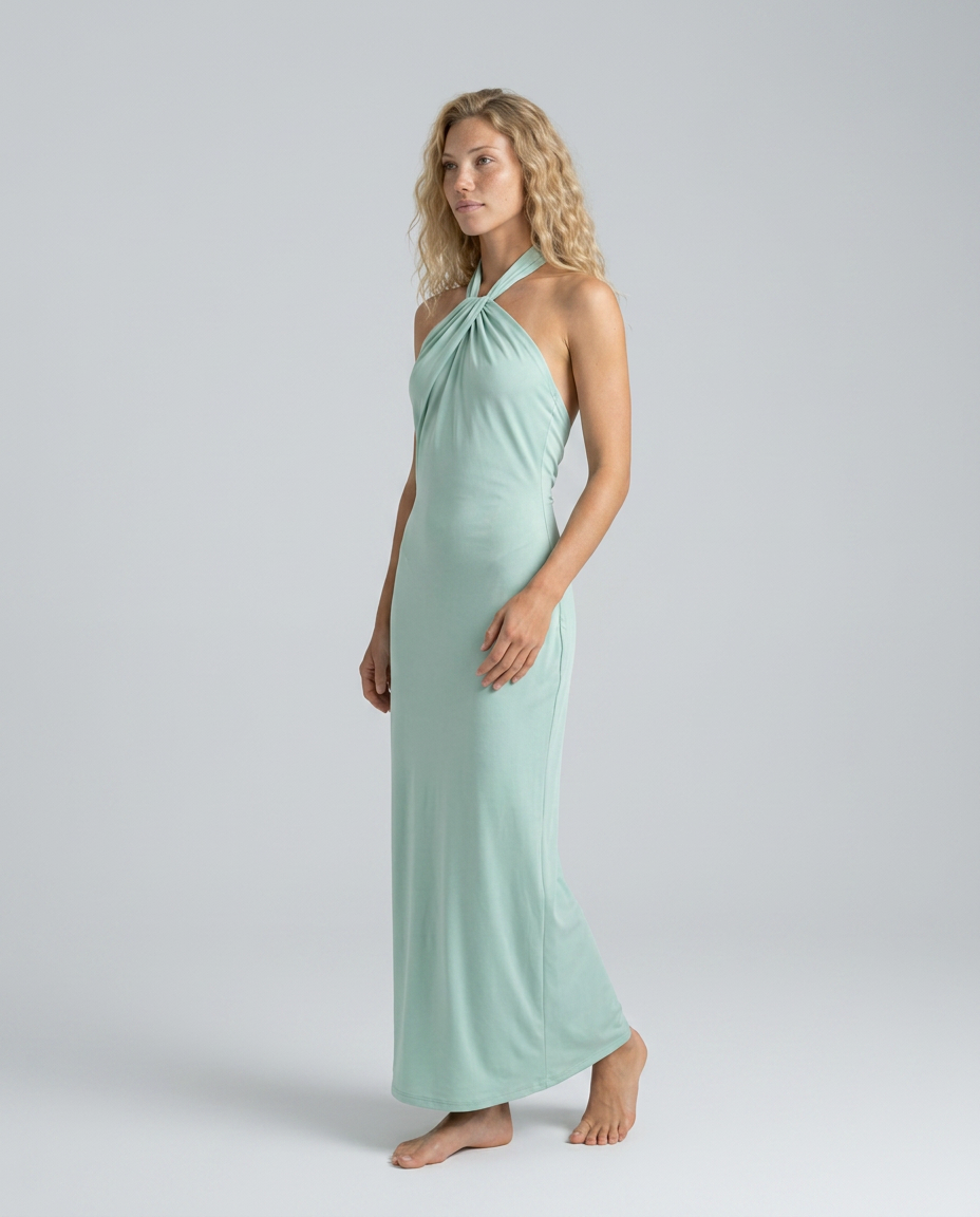 Ellie | Halter Neck Sleeveless Maxi Dress