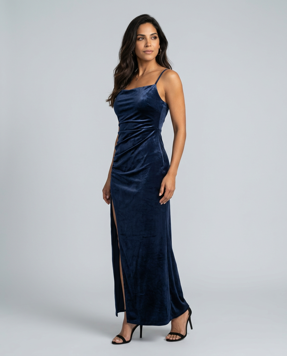 Estrella | Draped Satin-Look Maxi Dress