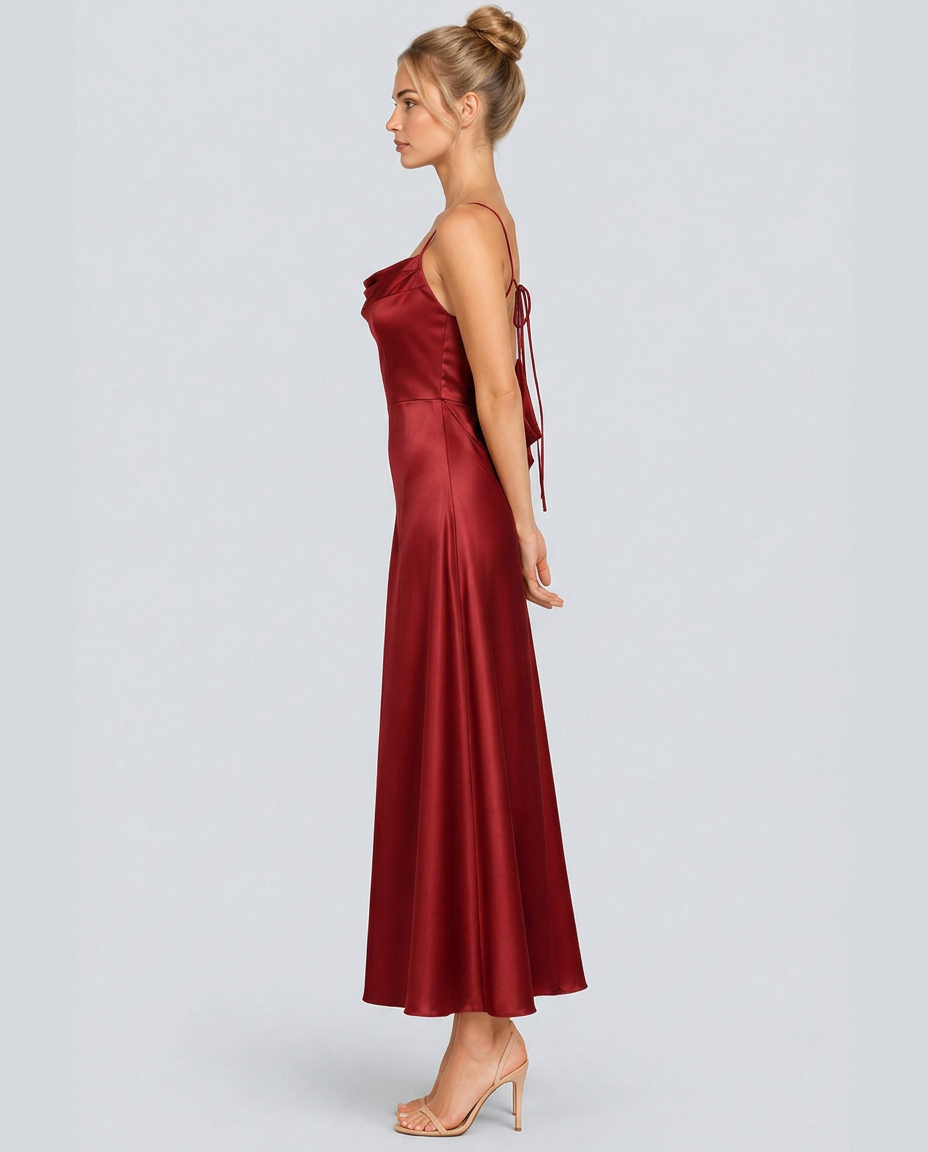 Opal | Sleeveless Cowl Neck Fitted Maxi Dress