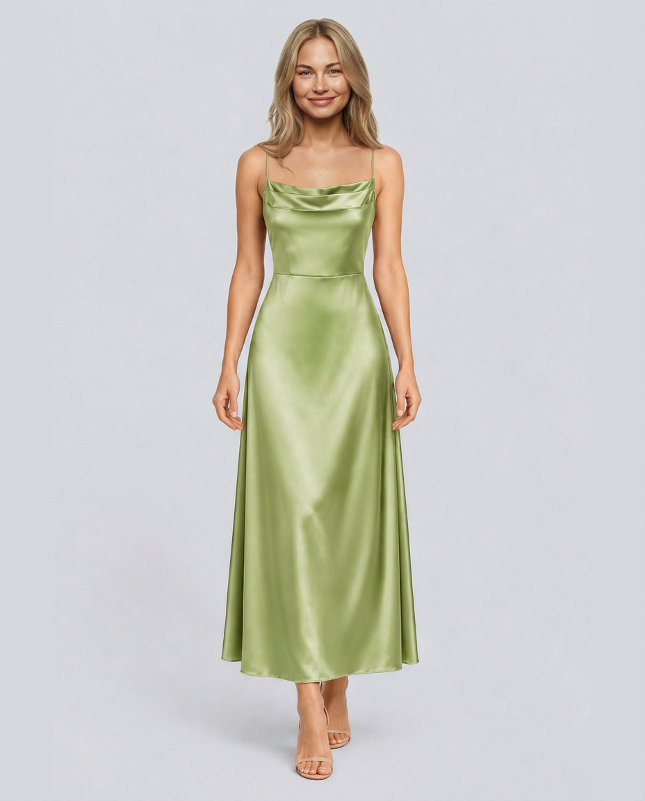 Opal | Sleeveless Cowl Neck Fitted Maxi Dress