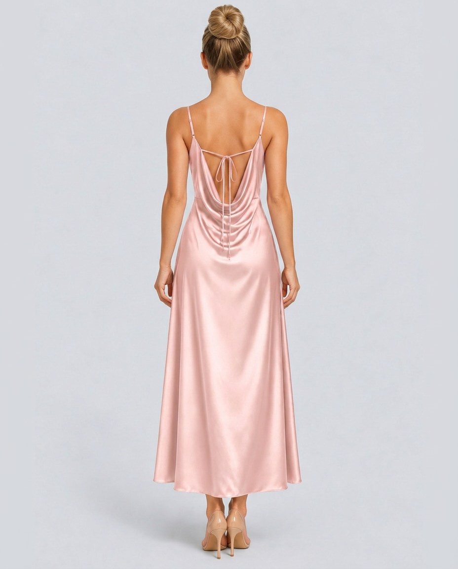 Opal | Sleeveless Cowl Neck Fitted Maxi Dress