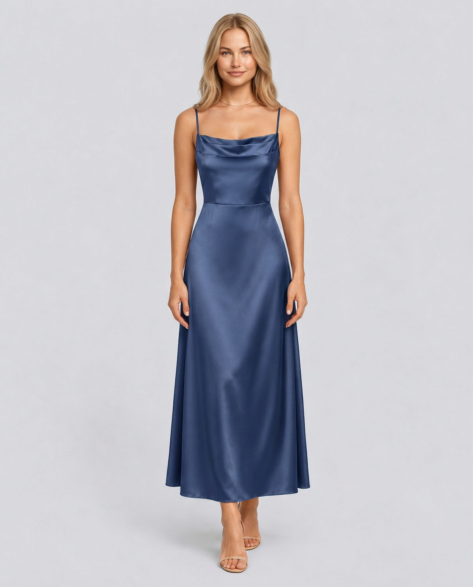 Opal | Sleeveless Cowl Neck Fitted Maxi Dress