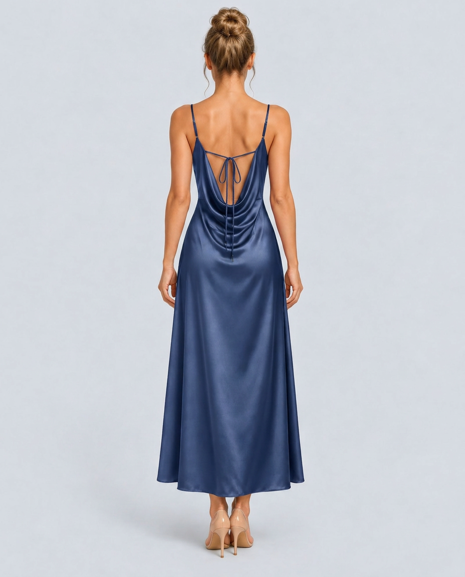 Opal | Sleeveless Cowl Neck Fitted Maxi Dress
