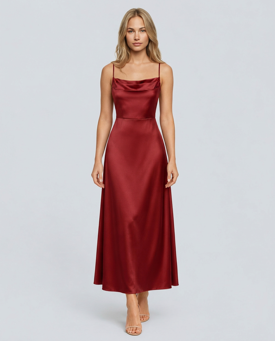 Opal | Sleeveless Cowl Neck Fitted Maxi Dress