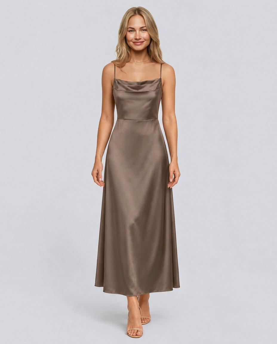 Opal | Sleeveless Cowl Neck Fitted Maxi Dress