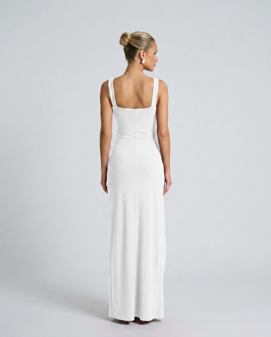 Pilar | Square Neck High Slit Maxi Dress