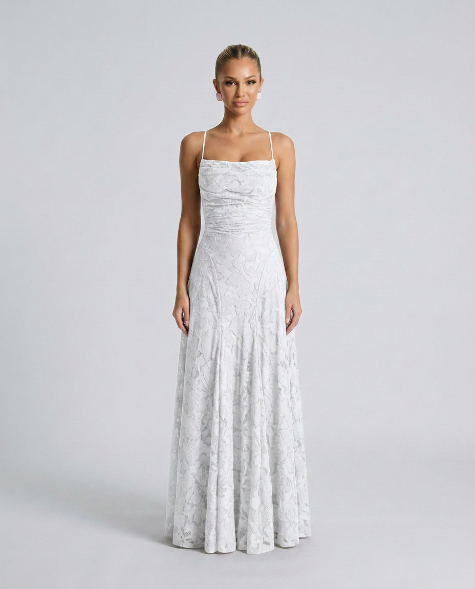 Valenne | Spaghetti Strap Full Lace Maxi Dress