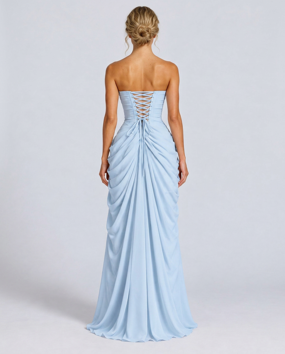 Cora | Strapless High Slit Maxi Dress