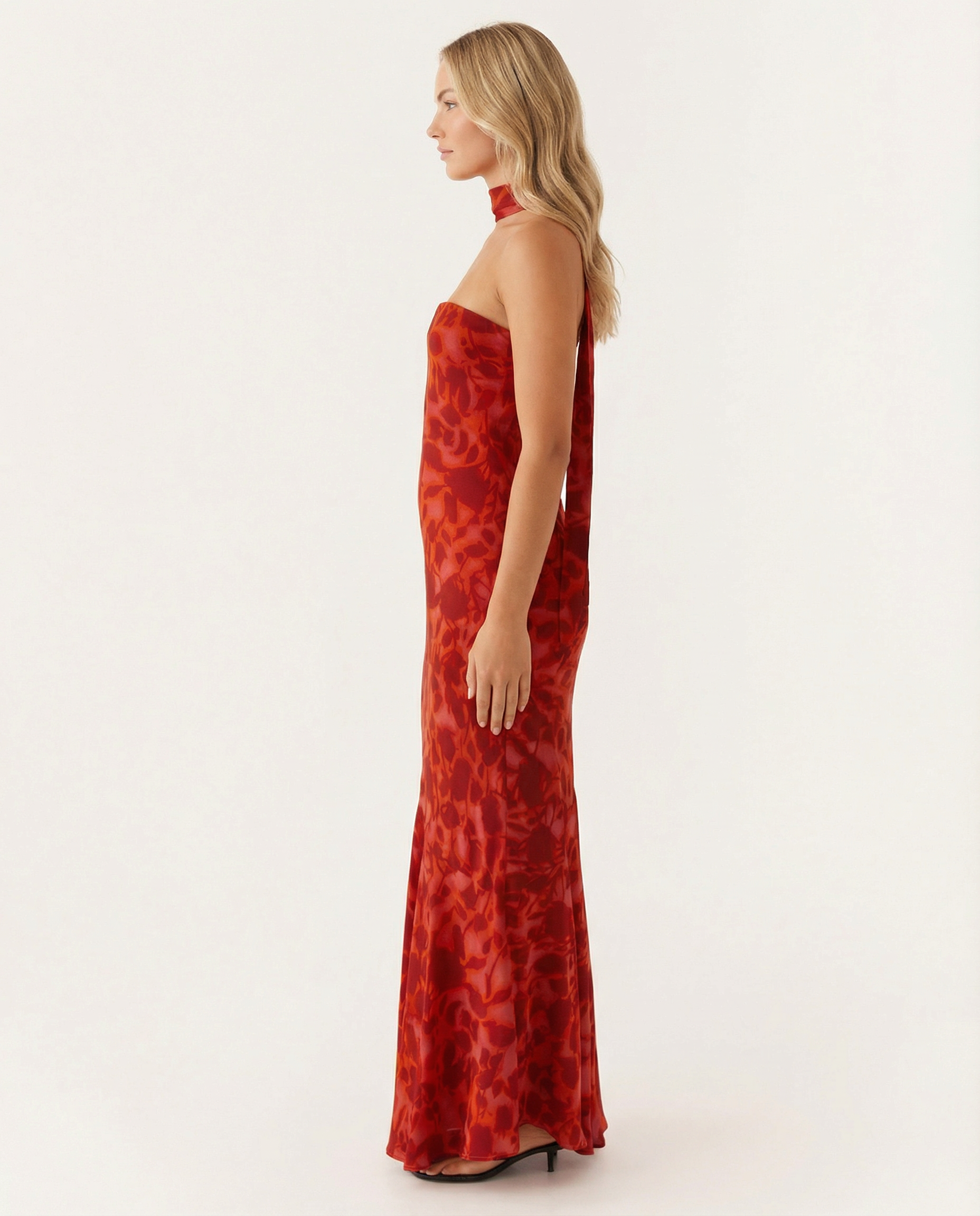 Shelia | Floral Chiffon Maxi Dress with Matching Scarf