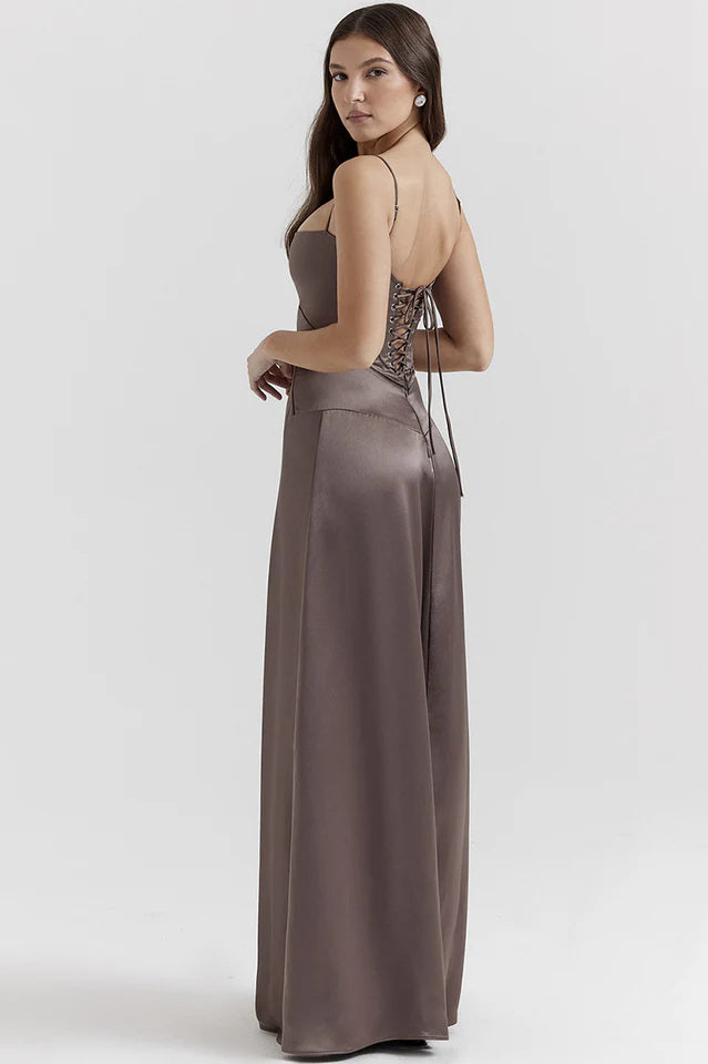 Cara | Lace-Up Back Maxi Dress