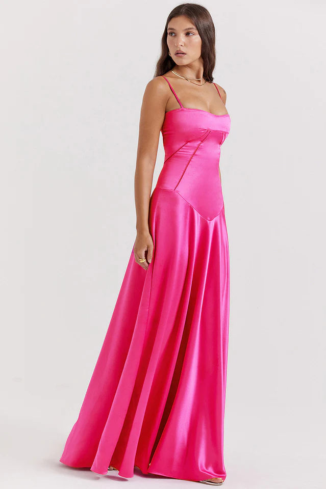 Cara | Lace-Up Back Maxi Dress