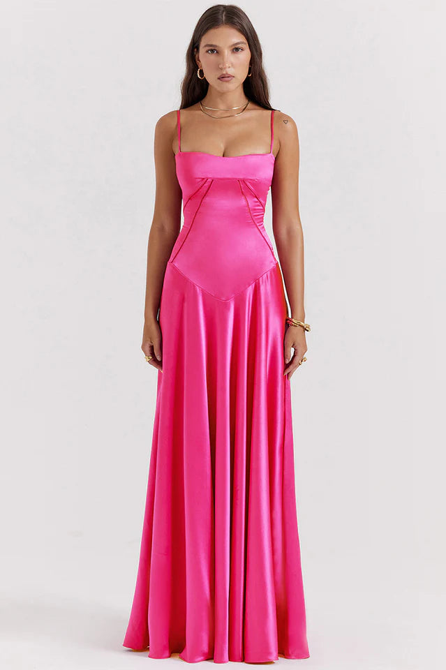 Cara | Lace-Up Back Maxi Dress
