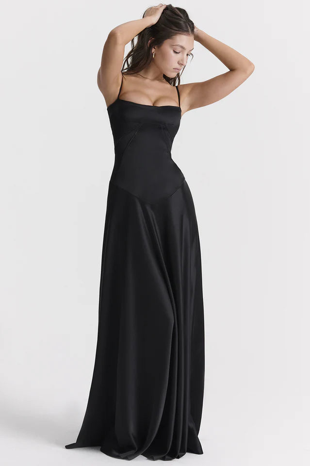 Cara | Lace-Up Back Maxi Dress