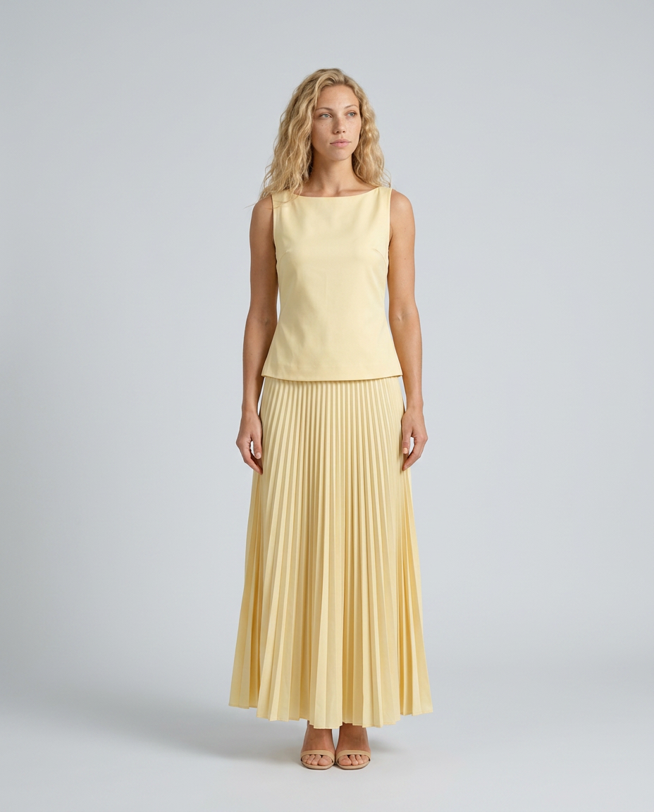 Mariana | Structured Bodice Pleated Midi Co-ord Set