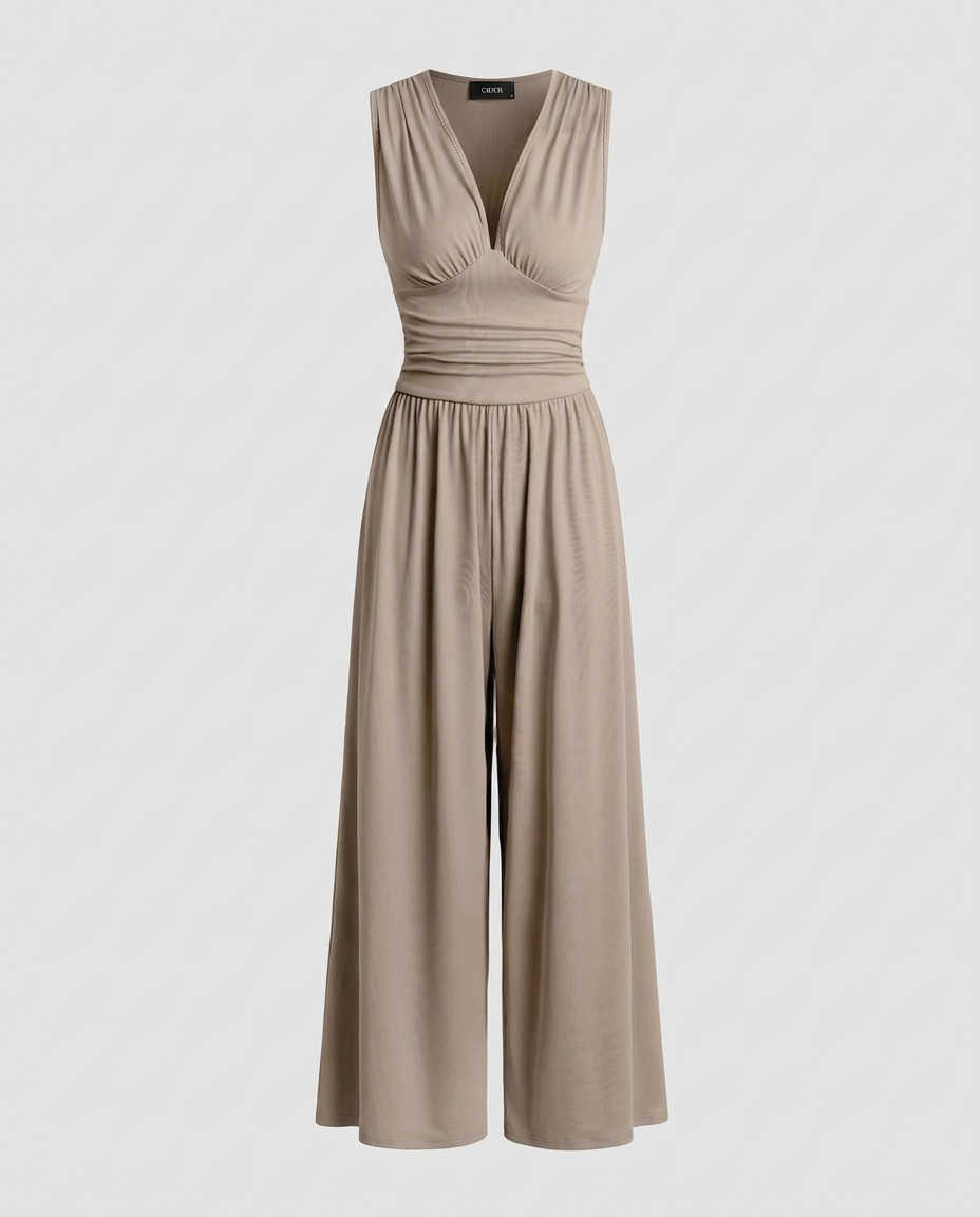 Rocio | Ribbed Sleeveless Wide Leg Jumpsuit