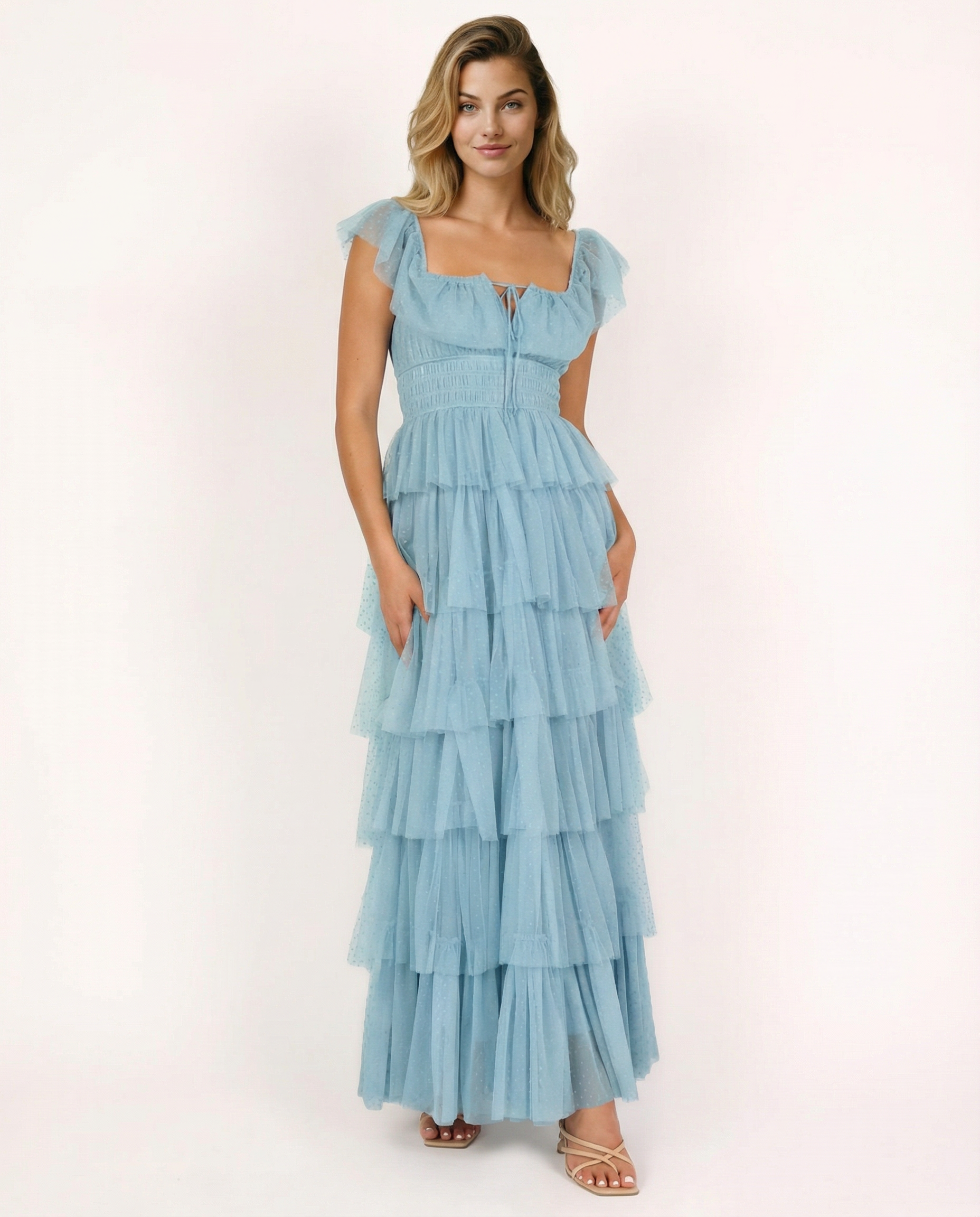 Elba | Maxi Dress with Tiered Ruffle Skirt