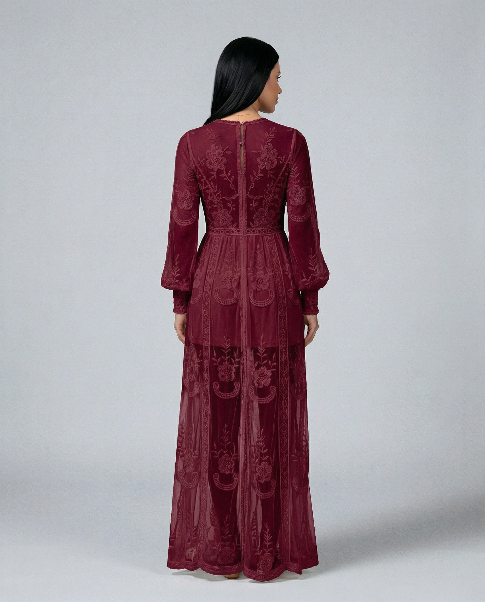 Maxine | Lace Maxi Dress with Long Sleeves