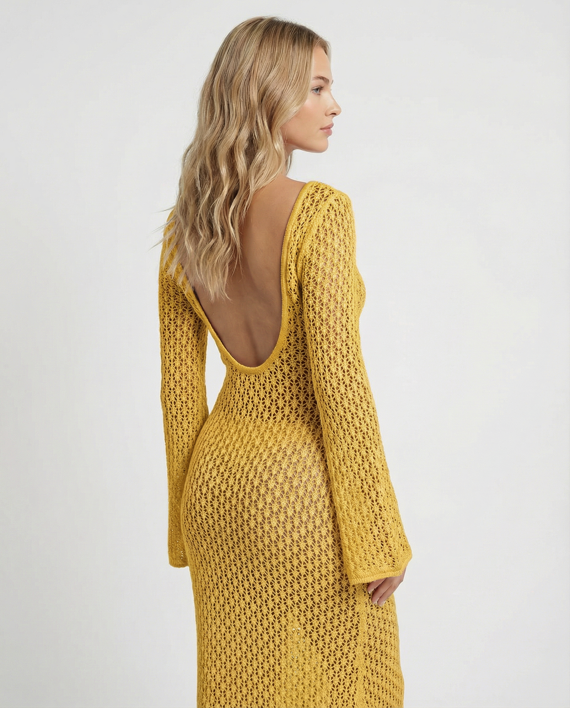 Tina | Crochet Bell Sleeve Maxi Dress