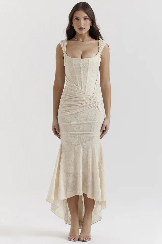 Lara | Maxi Dress with Floral Texture