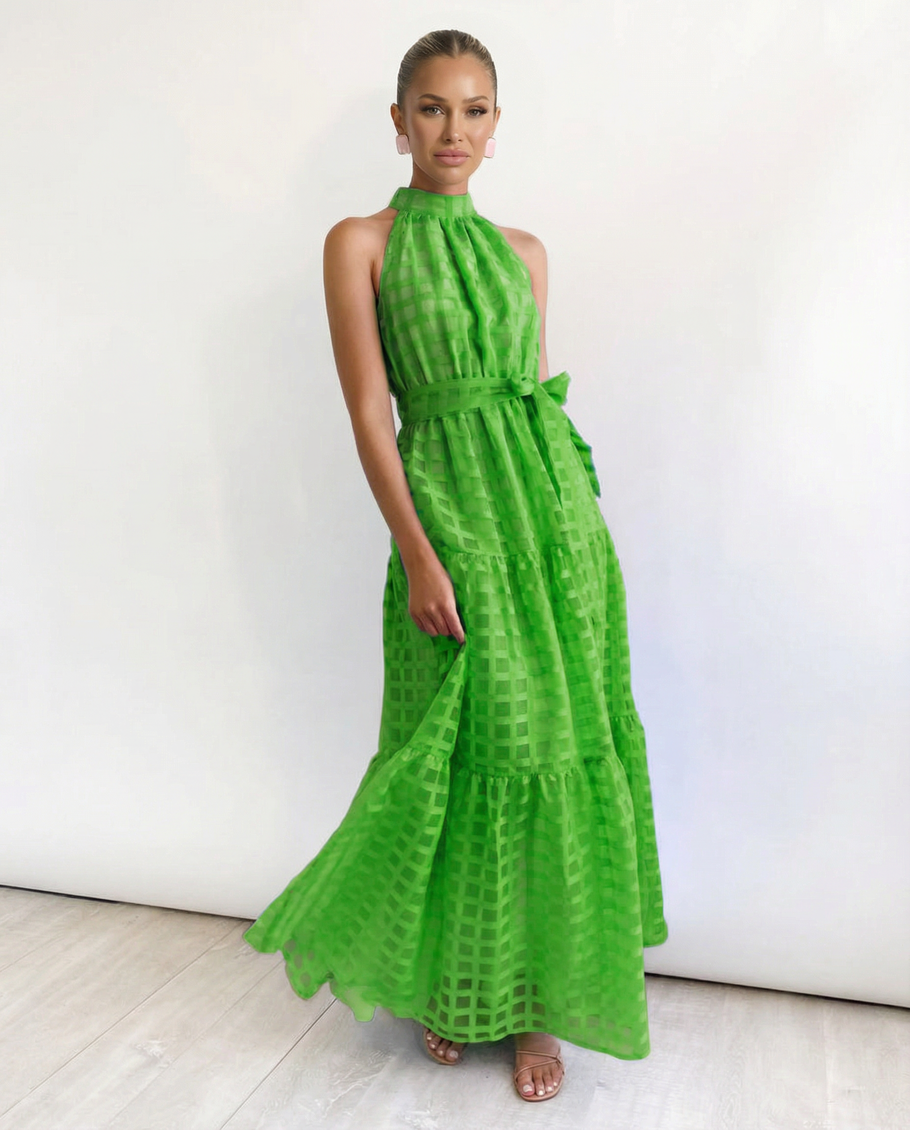 Paige | Maxi Dress with Halter Neck and Tie Waist