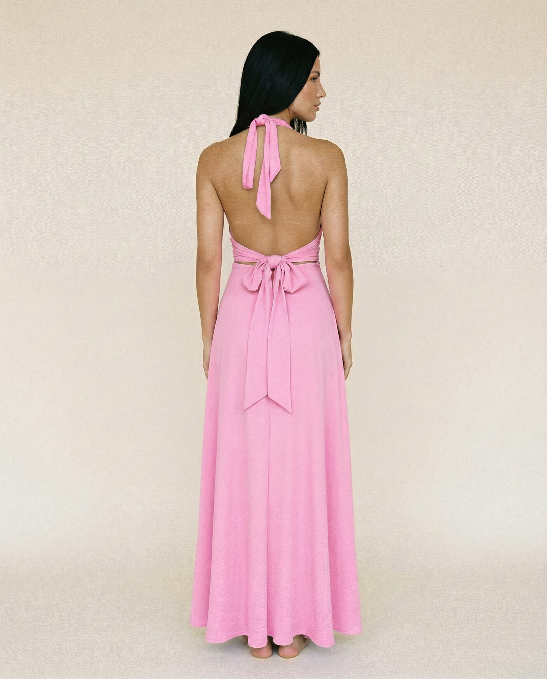 Cassie | Halter Neck High Slit Maxi Dress