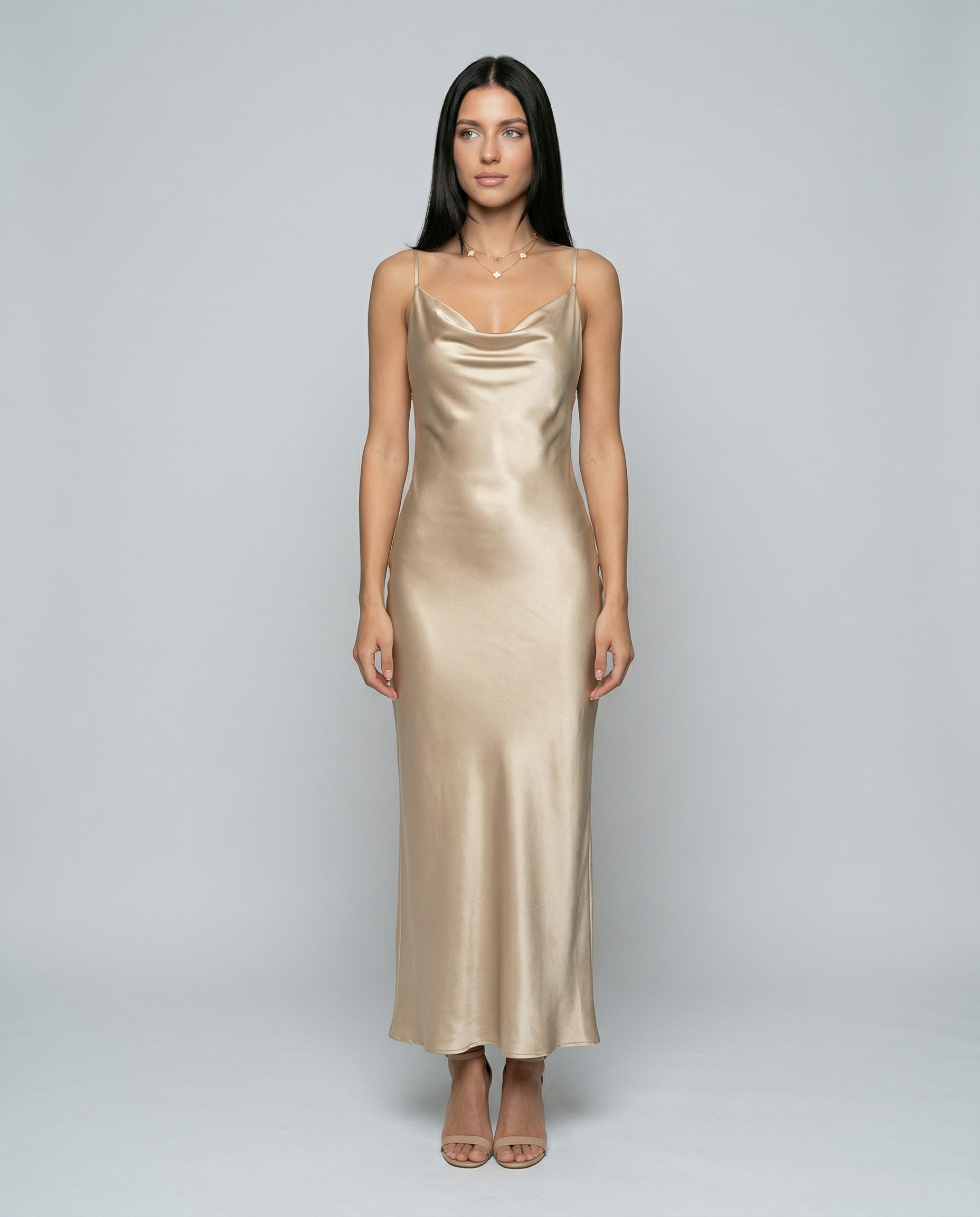 elsa maxi dress Women's Satin Maxi Dress Cowl Neck Backless Elsa