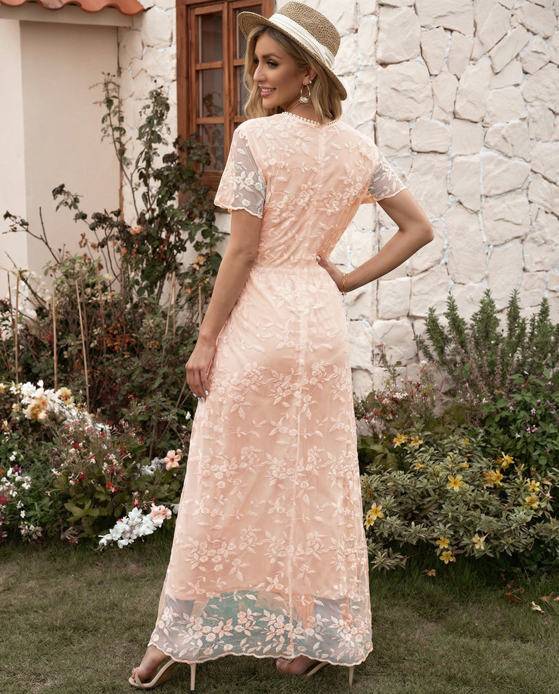 Tanya | Boho Floral Lace Maxi Dress